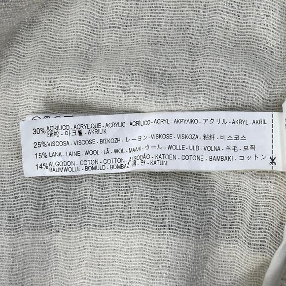 ZARA Striped Woven Duster Long Coat Wool Blend Gray - Picture 9 of 10